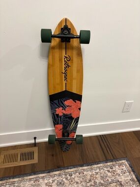 Retrospec Zed Bamboo Longboard Skateboard - 41" Pintail - Hibiscus/Floral